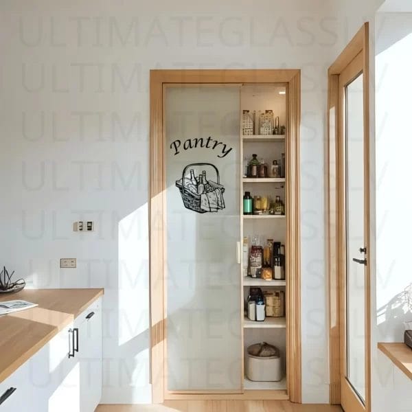 Elegant Pantry Door Decal with Wine & Glass – SVG, PNG, PDF, AI, EPS Files Included