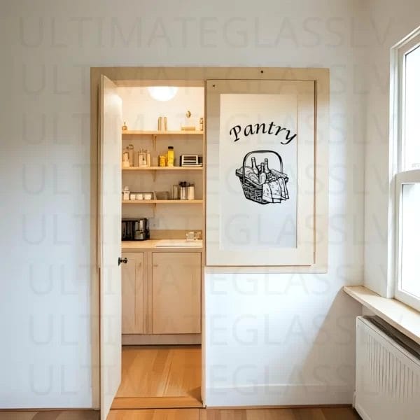 Elegant Pantry Door Decal with Wine & Glass – SVG, PNG, PDF, AI, EPS Files Included