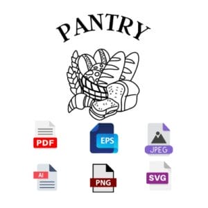 Floral Pantry Door Design SVG PNY-06 | Glass Etching & Cricut File