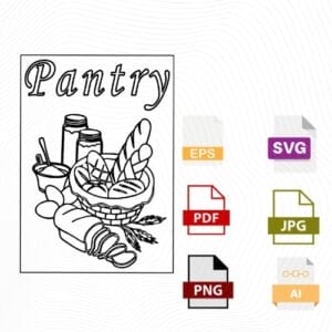 Bakery Pantry Design SVG PNY-04 for Cricut, Silhouette, Glass Etching