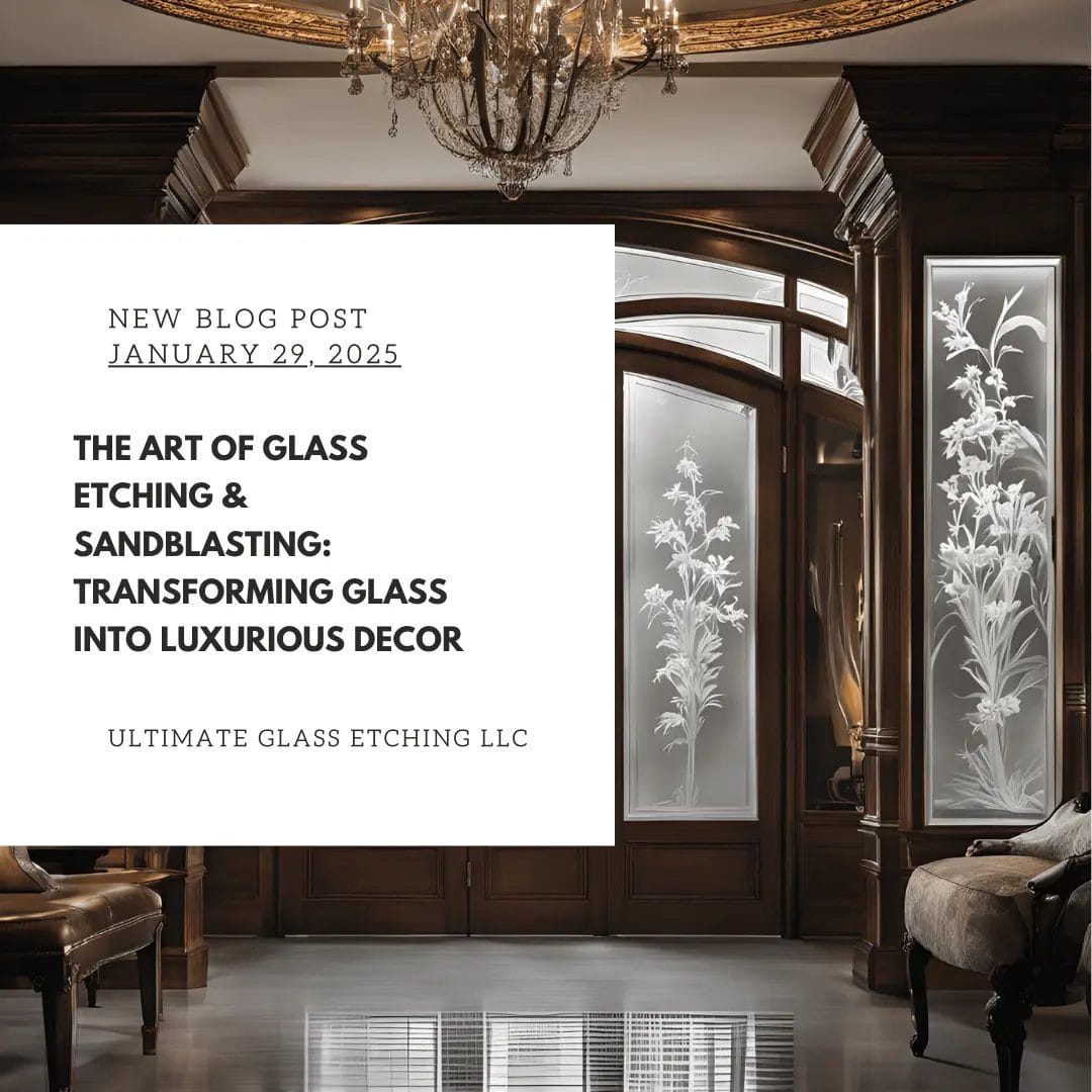 Luxury frosted glass with custom engraving design